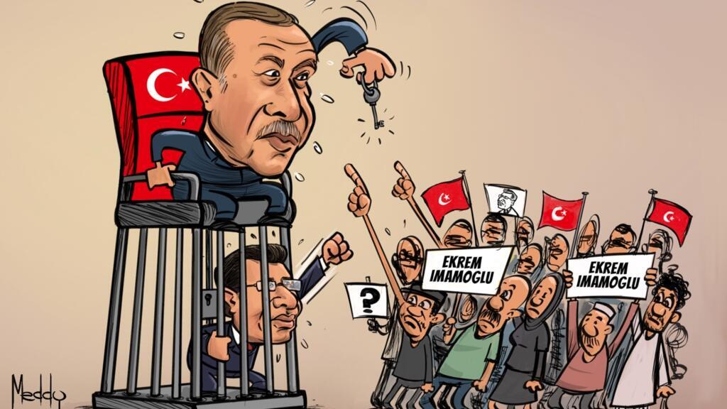 L'actu en dessin : le président Erdogan cadenasse la démocratie turque
